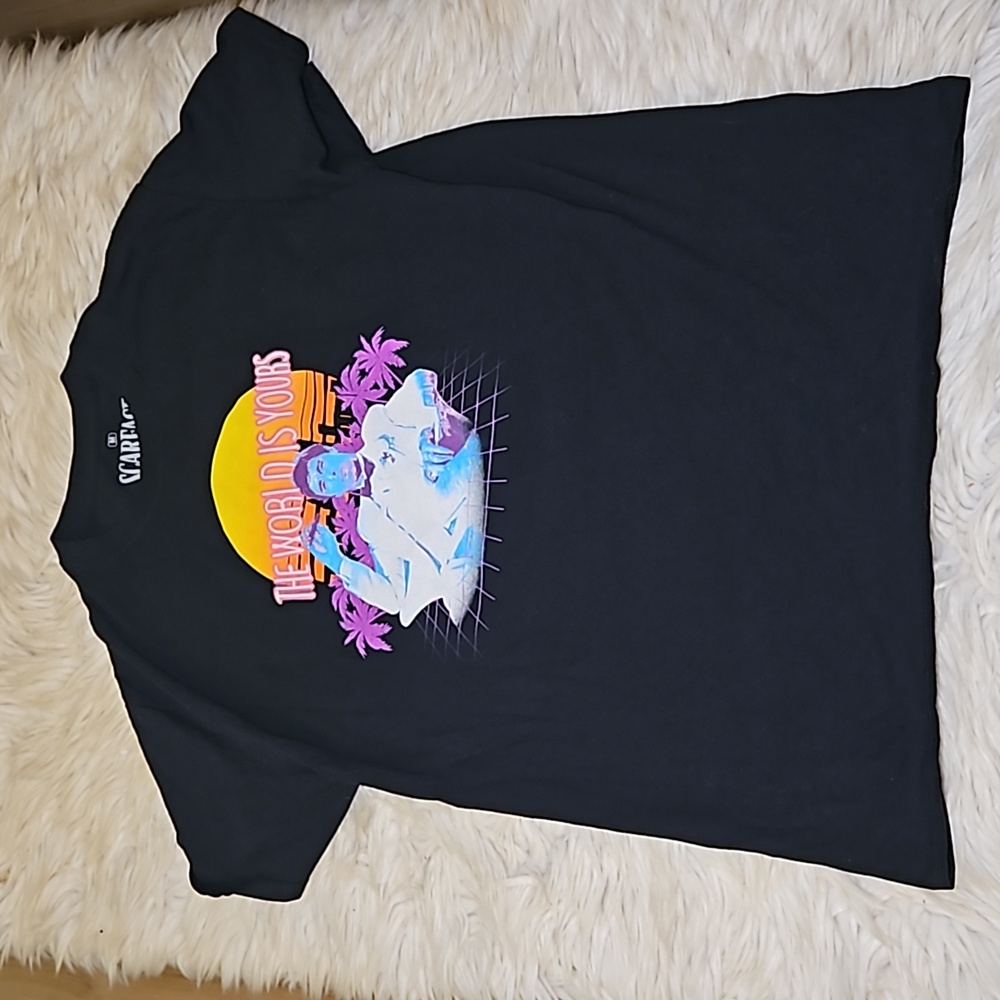 Scarface “The World Is Yours” Neon Graphic T-Shirt | Black | Size Medium